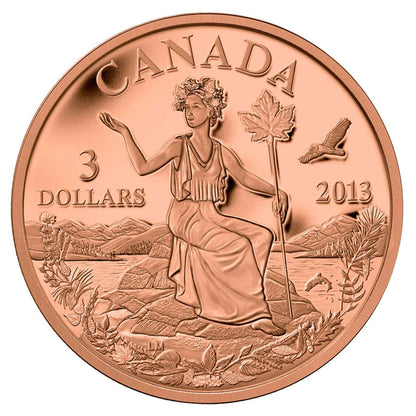 2013 $3 BRONZE COIN- CANADA: AN ALLEGORY (9.2g)