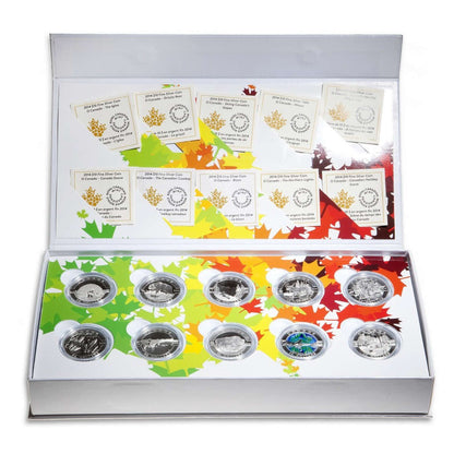 2014 $10 "O CANADA!" FINE SILVER 10-COIN SET (5oz total)