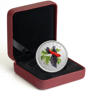 2014 25-CENT COLOURED COIN SCARLET TANAGER