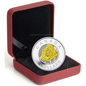 2014 1/4oz $5 FLOWERS IN CANADA ROSE FINE SILVER COIN