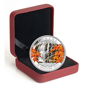 2014 1oz $20 AUTUMN FALLS FINE SILVER COIN
