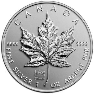 2014 1oz $5 SILVER MAPLE LEAF WITH ANA PRIVY MARK