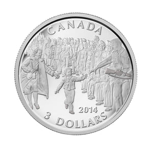 2014 1/4oz $3 WAIT FOR ME DADDY FINE SILVER COIN (NO SLEEVE)