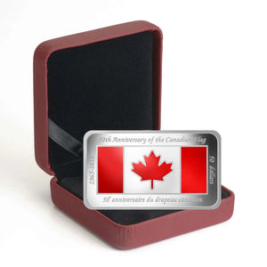SALE - (NO SLEEVE) 2015 $50 50TH ANNIVERSARY OF THE CANADIAN FLAG FINE SILVER COIN (1.5oz)