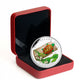 2015 1oz $20 VENETIAN GLASS TURTLE WITH BROADLEAF ARROWHEAD FLOWER FINE SILVER COIN