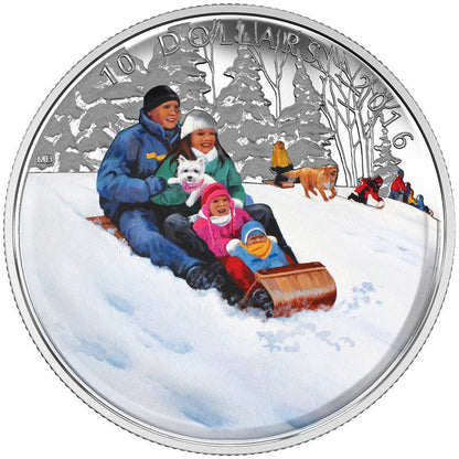 2016 1/2oz $10 WINTER FUN FINE SILVER COIN