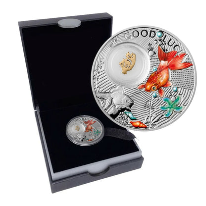 2014 $1 SYMBOLS OF LUCK: GOLDFISH FINE SILVER COIN