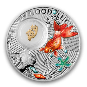 2014 $1 SYMBOLS OF LUCK: GOLDFISH FINE SILVER COIN