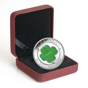SALE - 2016 1oz $20 FOUR-LEAF CLOVER FINE SILVER COIN