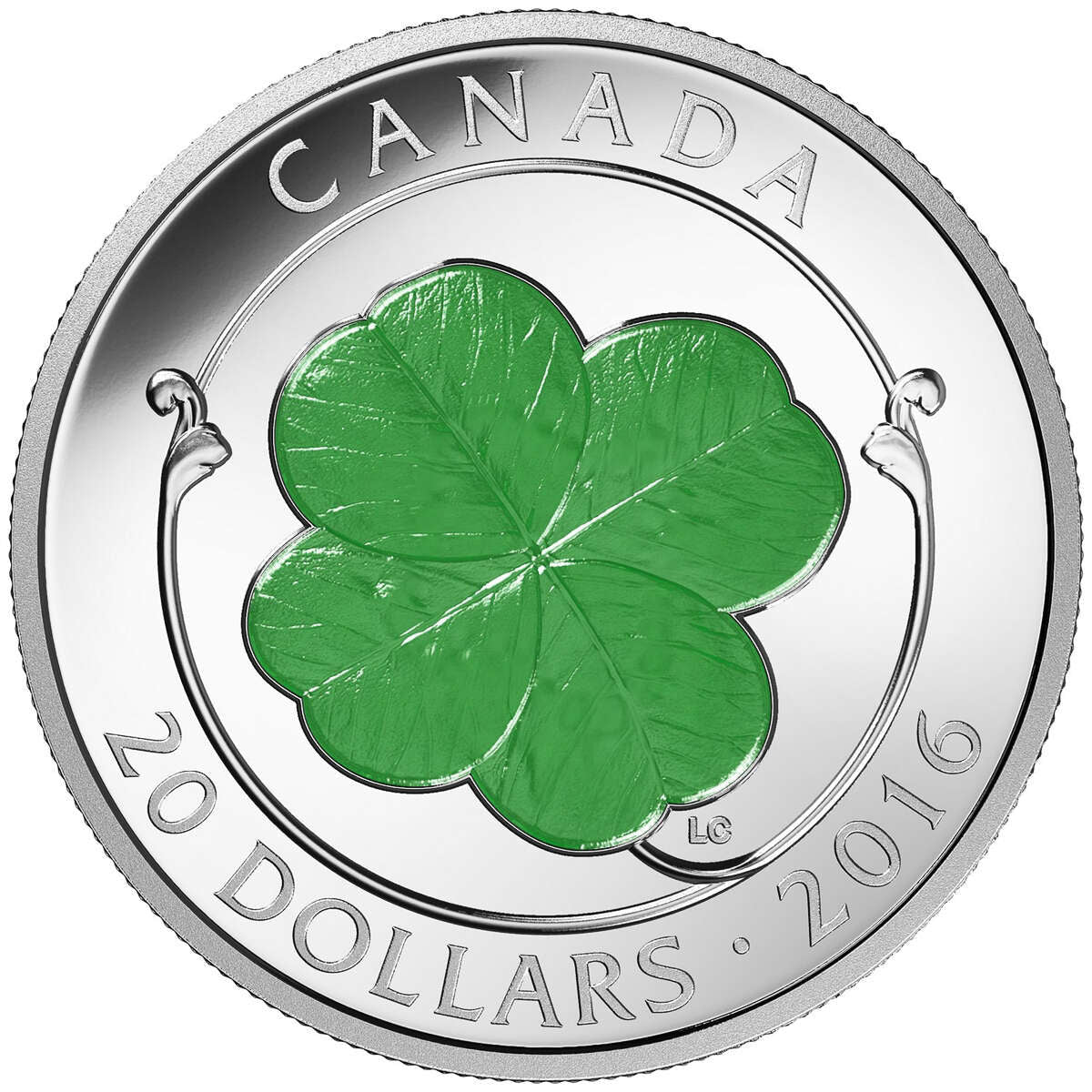 SALE - 2016 1oz $20 FOUR-LEAF CLOVER FINE SILVER COIN