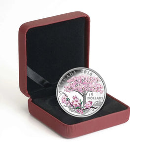 2016 $15 CHERRY BLOSSOMS FINE SILVER COIN