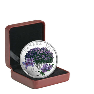 2017 $15 CELEBRATION OF SPRING: LILAC BLOSSOMS FINE SILVER COIN