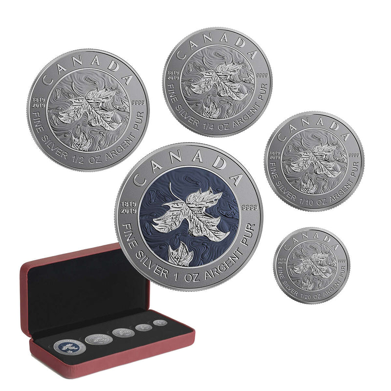 2019 2oz MAPLE LEAF FRACTIONAL SET: A BICENTENNIAL CELEBRATION - FINE SILVER COIN SET (COA SIGNED BY THE ARTIST)