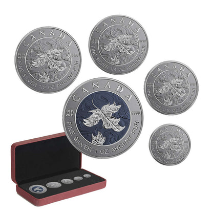2019 2oz MAPLE LEAF FRACTIONAL SET: A BICENTENNIAL CELEBRATION - FINE SILVER COIN SET (COA SIGNED BY THE ARTIST)