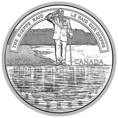 2018 1oz $20 A NATION'S METTLE: THE DIEPPE RAID FINE SILVER COIN