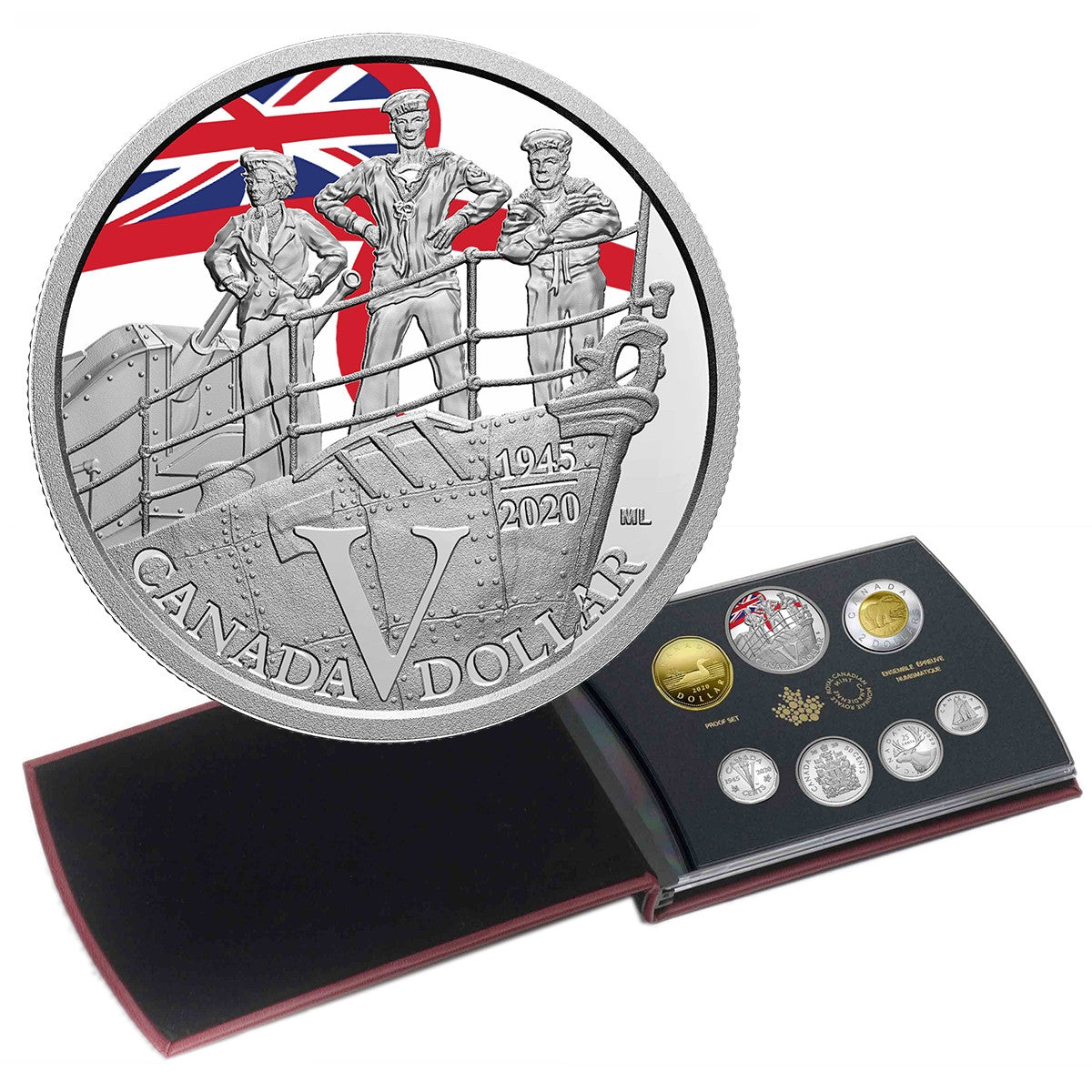 2020 SPECIAL EDITION SILVER DOLLAR PROOF SET - 75TH ANNIVERSARY OF V-E DAY: ROYAL CANADIAN NAVY