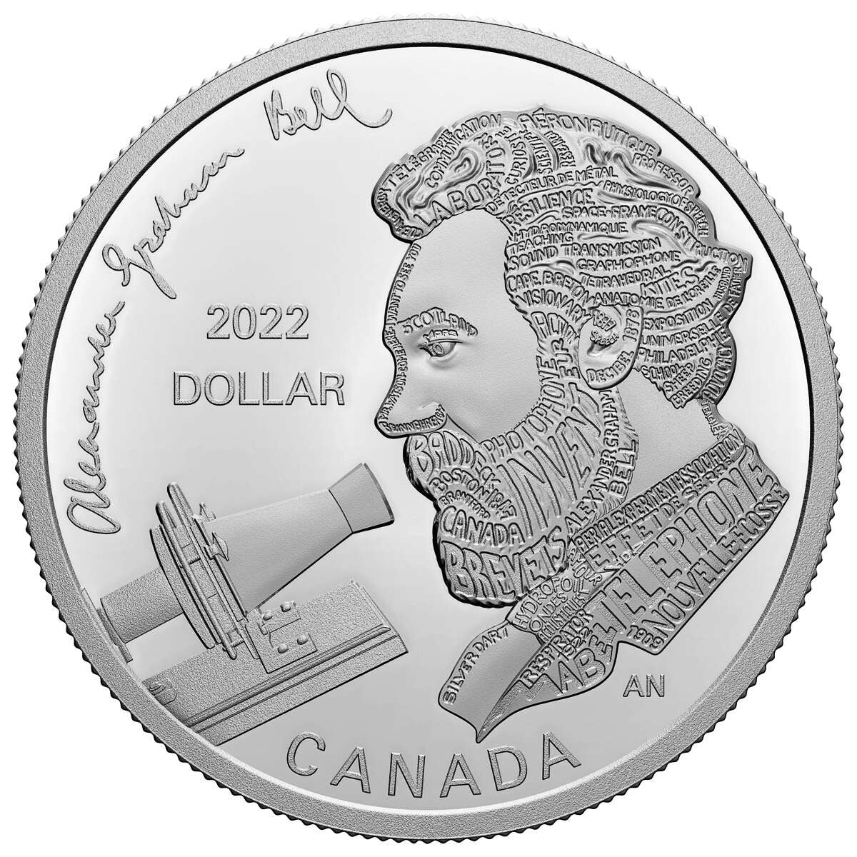 2022 $1 ALEXANDER GRAHAM BELL: GREAT INVENTOR FINE PROOF SILVER