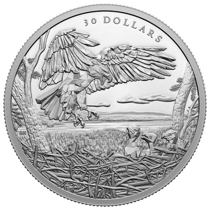 2022 2oz $30 MULTIFACETED ANIMAL FAMILY: BALD EAGLES FINE SILVER COIN