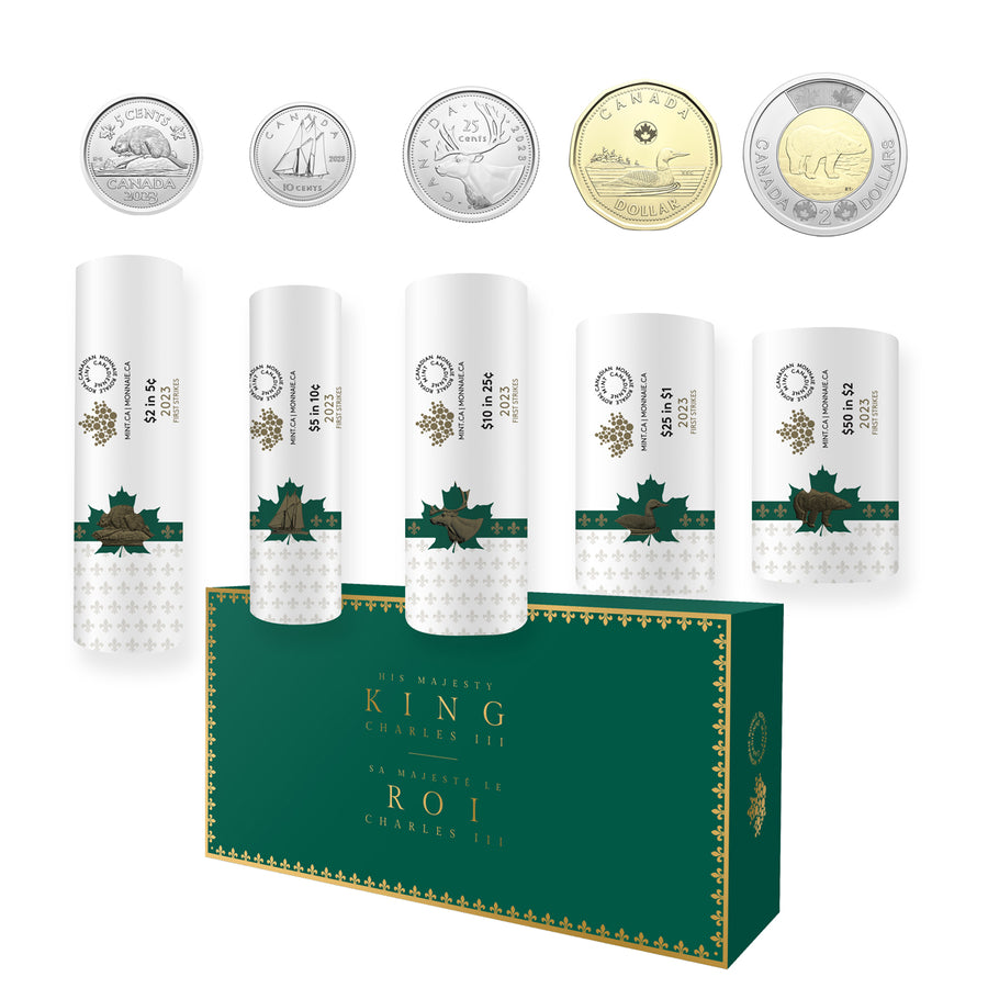 2023 FIRST STRIKE KING CHARLES III COMPLETE FIVE ROLL SET