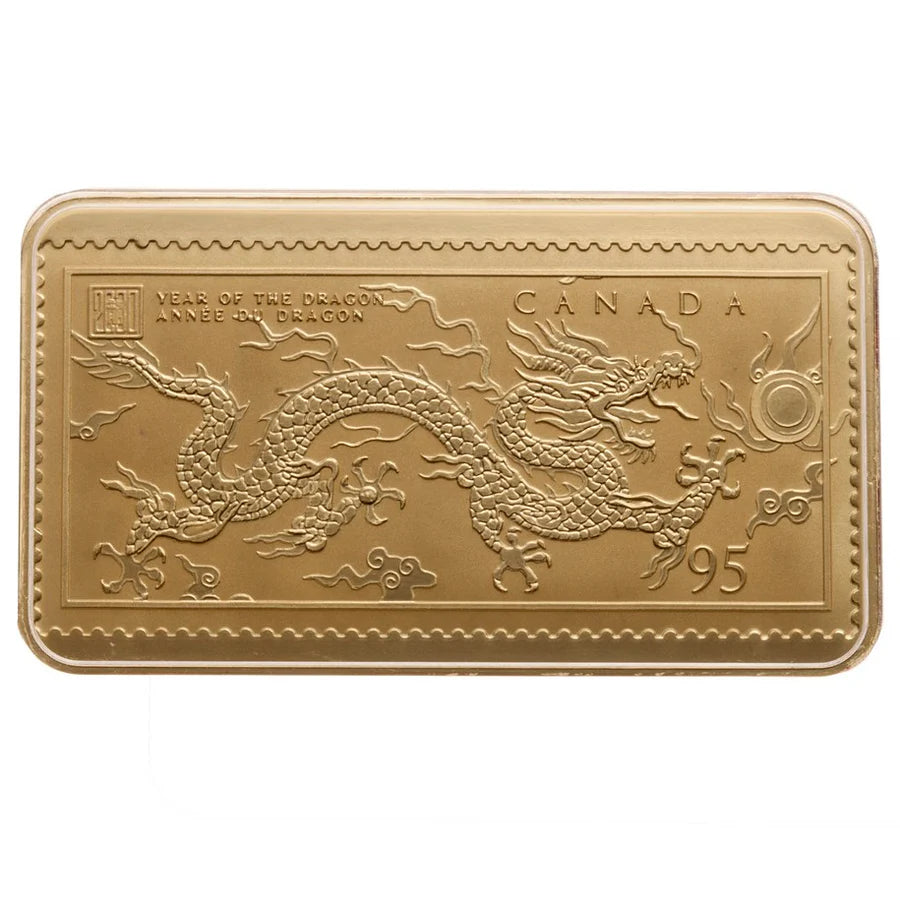 E-TRANSFER ONLY - 2000 HEART OF THE DRAGON GOLD BAR AND STAMP SET