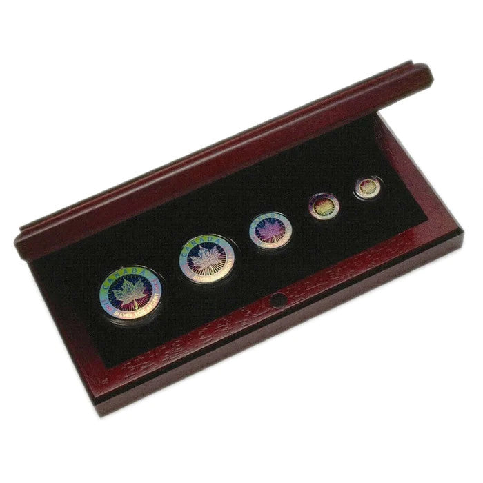 2003 SILVER MAPLE LEAF HOLOGRAM SET 15TH ANNIVERSARY (1.9oz)