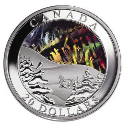 2004 1oz $20 CANADIAN NATURAL WONDER: NORTHERN LIGHTS