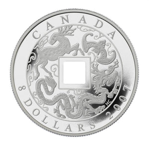 2007 $8 CHINESE SQUARE HOLE FINE SILVER COIN