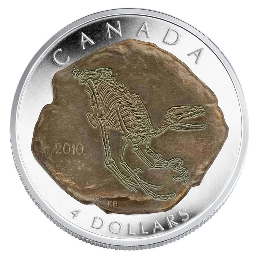 2010 1/2oz $4 DINOSAUR COLLECTION - DROMAEOSAURUS (4TH COIN IN SERIES)