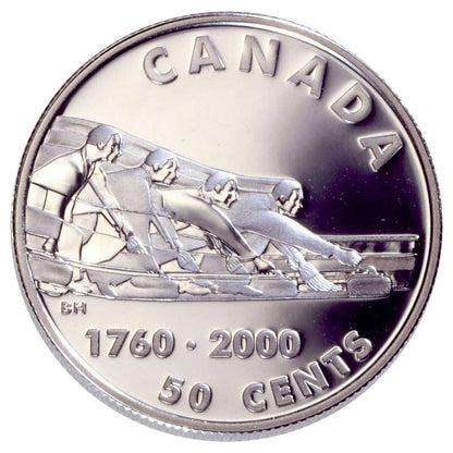 2000 50-CENT STERLING SILVER COIN: INTRODUCTION OF CURLING TO NORTH AMERICA
