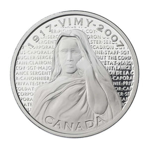 SALE - 2007 1oz $30 STERLING SILVER VIMY RIDGE COIN (NO SLEEVE)