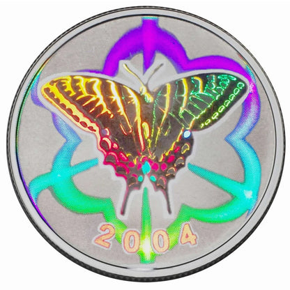 2004 HOLOGRAM SWALLOWTAIL BUTTERFLY 50-CENT STERLING SILVER