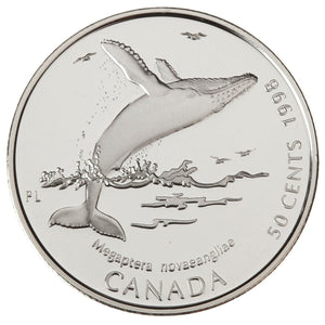 1998 50c CANADA'S OCEAN GIANT STERLING SILVER COINS
