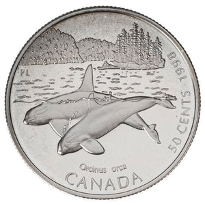 1998 50c CANADA'S OCEAN GIANT STERLING SILVER COINS