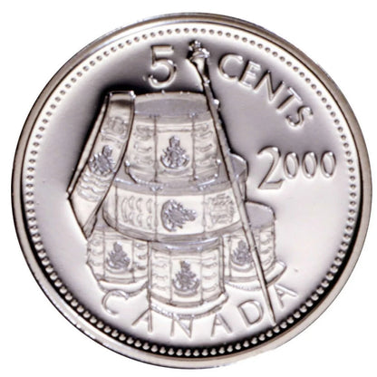 2000 CANADIAN 5 CENT STERLING SILVER COIN FIRST FRENCH REGIMENT (NO SLEEVE)
