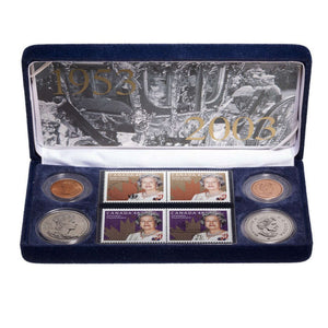 SALE - 2003 - QUEEN ELIZABETH II CORONATION STAMP & COIN SET