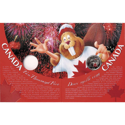 2005 25 CENTS CANADA DAY COLOURED COIN