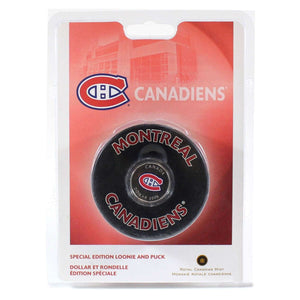 2008 MONTREAL CANADIENS SPECIAL EDITION LOONIE AND PUCK