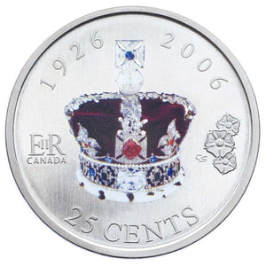 2006 - 80TH BIRTHDAY OF QUEEN ELIZABETH II - 25 CENT COLOURED COIN