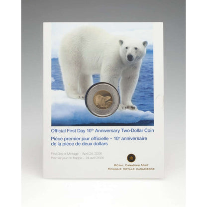 2006 $2 OFFICIAL FIRST DAY: 10TH ANNIVERSARY COIN