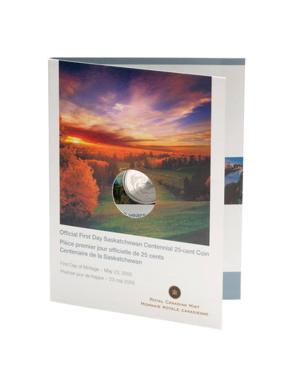 2005 25-CENT OFFICIAL FIRST DAY: SASKATCHEWAN CENTENNIAL