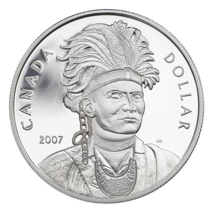 SALE - 2007 PROOF COMMEMORATIVE SILVER DOLLAR - JOSEPH BRANT (THAYENDANEGEA) (NO SLEEVE)