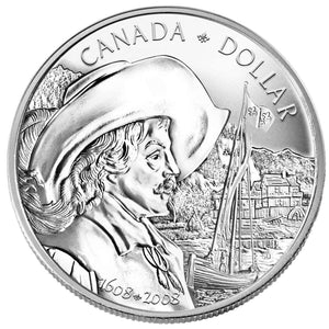 2008 $1 BRILLIANT UNCIRCULATED STERLING SILVER COIN (SAMUEL DE CHAMPLAIN)