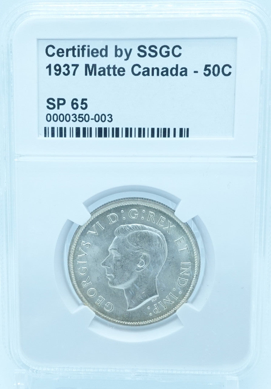 1937 50 CENT CANADA MATTE – SP 65 – GRADED (350-003)