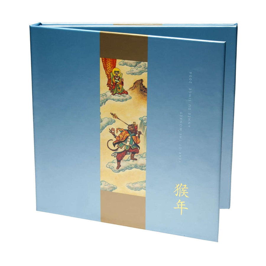 2004 1oz $15 STERLING SILVER YEAR OF THE MONKEY STAMP & COIN SET