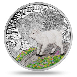 2015 1oz $20 THE MOUNTAIN GOAT, COIN AND STAMP SET FINE SILVER