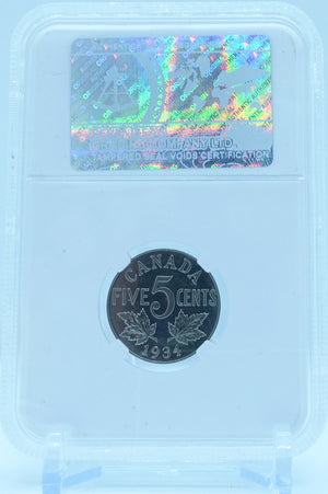 1934 5 CENT NEAR S CANADA – MS 63 - GRADED