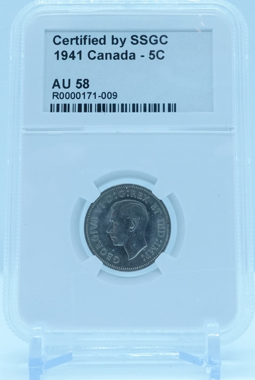 1941 5 CENT CANADA – AU 58 - GRADED