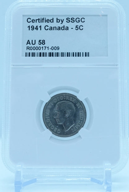 1941 5 CENT CANADA – AU 58 - GRADED
