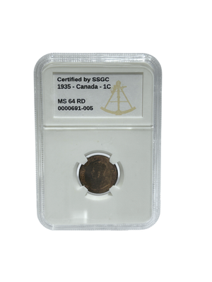 1935 1 CENT CANADA – MS 64 RD – GRADED