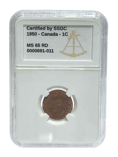 1950 1 CENT CANADA – MS 65 RD – GRADED
